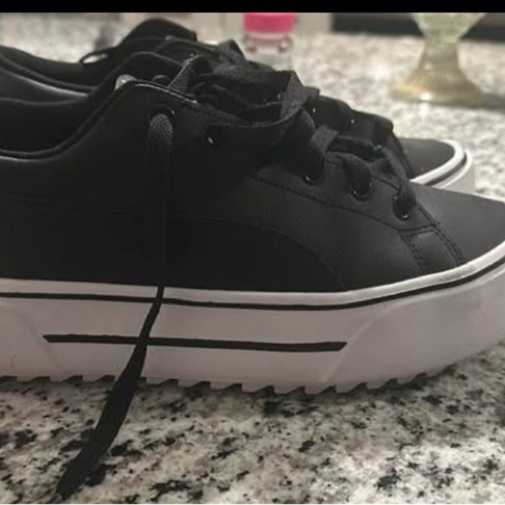 Black and White Puma  Platform Sneakers